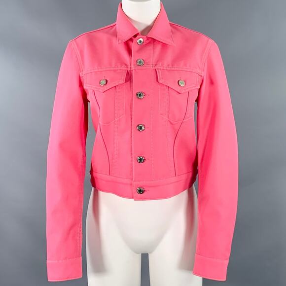 HELMUT LANG Size S Pink Cotton Blend Trucker Jacket - Picture 1 of 5